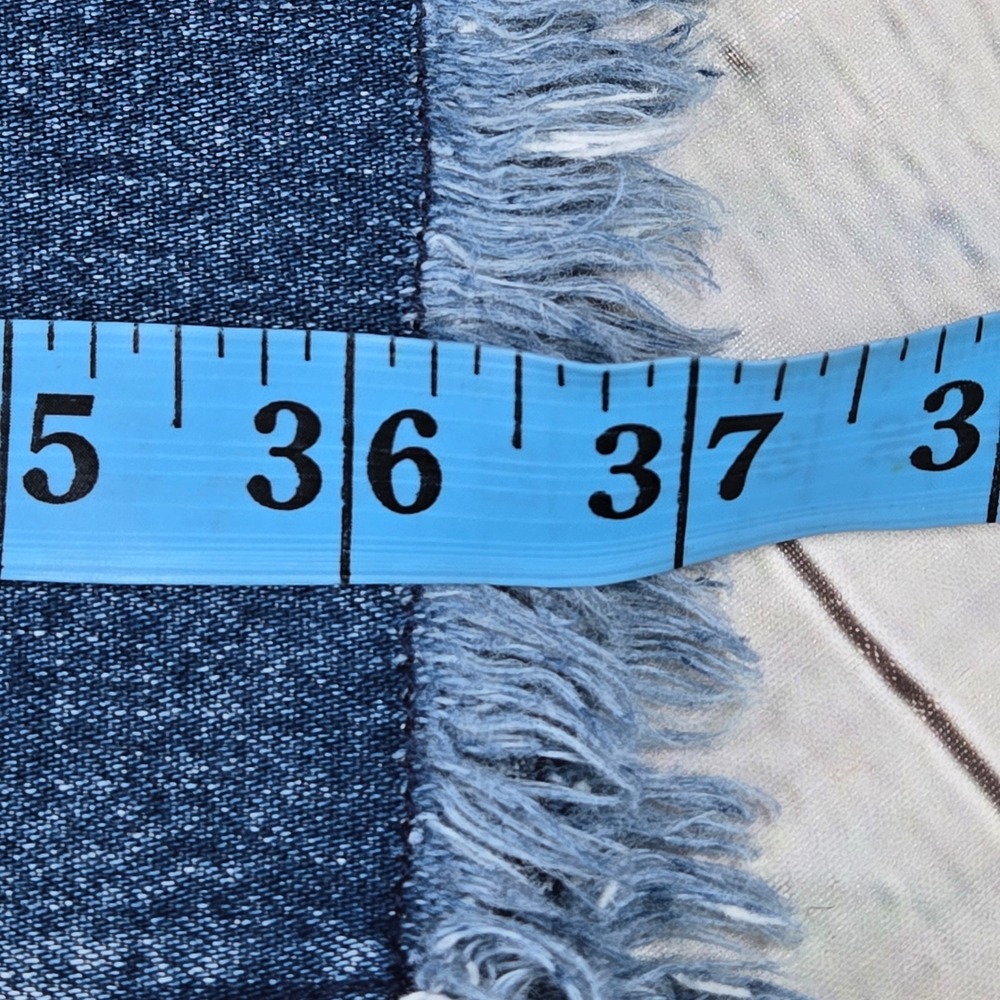 Lauren Jeans Co Ralph Lauren Blue Denim Maxi Skirt‎ Raw Hem Size 14 - Picture 8 of 8